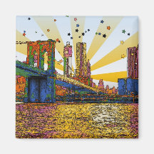 Psychedelisches New York City: Brooklyn-Brücke, WT Magnete