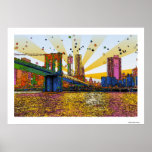 Psychedelisches New York City: Brooklyn-Brücke, WT Posterdrucke