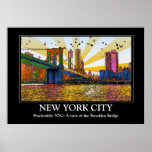 Psychedelisches New York City: Brooklyn-Brücke, WT Posterdrucke
