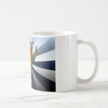 Psychedelisches NYC: Aufladenstier von Wall Street Kaffee Tassen