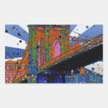 Psychedelisches NYC: Brooklyn-Brücke #2 Stickers