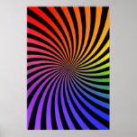 Psychedelisches Plakat: Regenbogen-Spirale