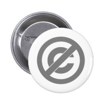 Public domain Anti-Copyright Symbol Button