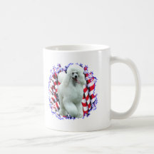 Pudel-(weißer) Patriot Teetasse