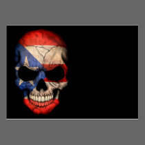 Puerto Rican Flag Skull on Black visitenkarten