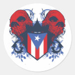 Puerto- Ricoschädel Runde Sticker