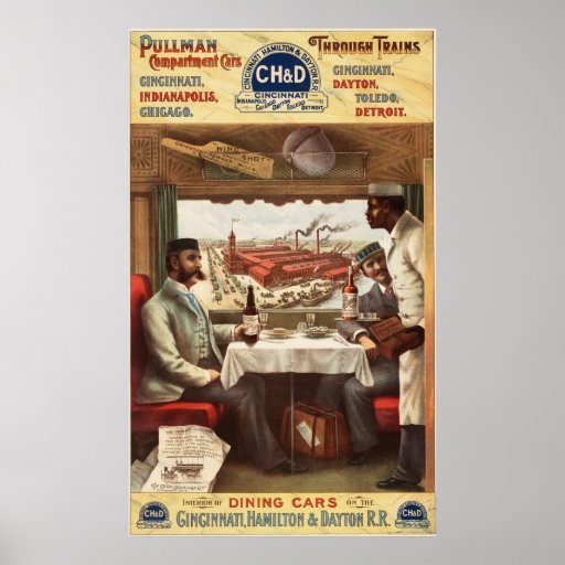 Pullman-Speisewagen auf Zug Plakat