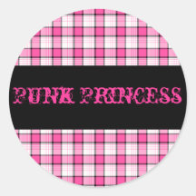 Punkprinzessin Pink und schwarzer karierter Aufkle