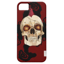 Punkrock-gotischer Schädel mit rotem Mohikaner Etui Fürs iPhone 5