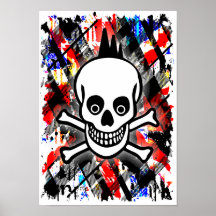 Punkrock-Schädel Plakate