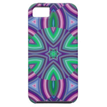 Purple and Green Kaleidoscope Design iPhone 5 Cases