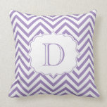 Purple and White Chevron Pattern Monogram kissen
