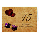 purple dice Vintage Vegas table numbers karten