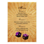 purple dice Vintage Vegas wedding menu einladungen