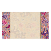 Purple Dragons Pink and Purple Flowers Pattern Business Card Templates