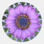 purple flower runder aufkleber