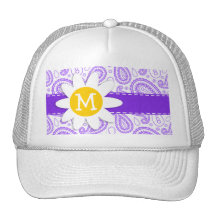 Purple Paisley Pattern; Spring Daisy Mesh Hat