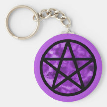 Purple Pentacle Keychain