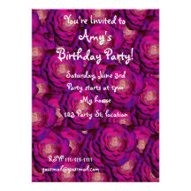 Purple roses personalized announcement
