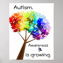 Puzzlespiel-Baum-Autismus-Bewusstseins-Plakat