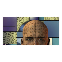 Puzzlespiel-Mann Foto Grußkarte
