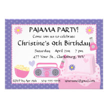 Pyjama-Party-Geburtstag Personalisierte Ankündigung