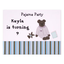 Pyjama-Party-Geburtstags-Einladungen