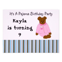 Pyjama-Party-Geburtstags-Einladungen