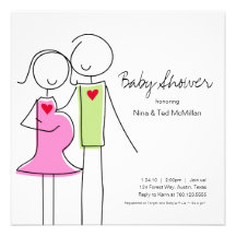 Quadratische KoedukationsBabyparty-Einladungen, 5x