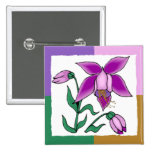 Quadratischer Blumen-Knopf Anstecknadelbuttons
