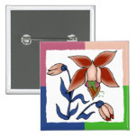 Quadratischer BlumePin Anstecknadelbuttons