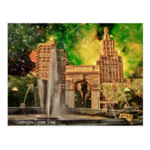 Quadratischer Park Washingtons, NYC Postkarten