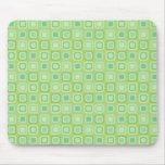 Quadratisches quadratisches Muster-Grün Mousepad