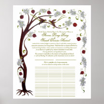 Quäker-Hochzeits-Baum des Porträts des Lebens (60  Plakatdruck