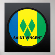 Qualität Heiligen Vincents Roundel Flagge Posterdrucke