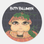 Quantums-Kind in einem Halloween-Kürbis Runder Sticker