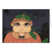 Quantums-Kind in einem Halloween-Kürbis Karten