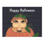 Quantums-Kind in einem Halloween-Kürbis Postkarte
