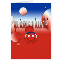 Que Tengas UNO Buen Día! Chile-Flagge färbt Pop-Ku Grußkarten