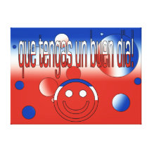 Que Tengas UNO Buen Día! Chile-Flagge färbt Pop-Ku Galerie Gefaltete Leinwand