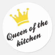 queen of the kitchen runder sticker