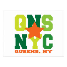 Queens, NY grüne Postkarte