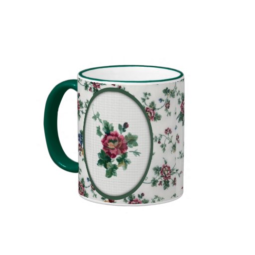 Querstich-Rosen-Becher Tee Haferl