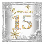 Quinceanera 15 Geburtstags-silberne weißes Goldaus Ankündigung