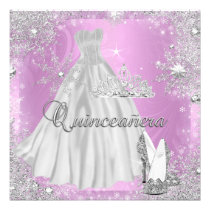 Quinceanera 15th Pink Silver Birthday Party einladungen