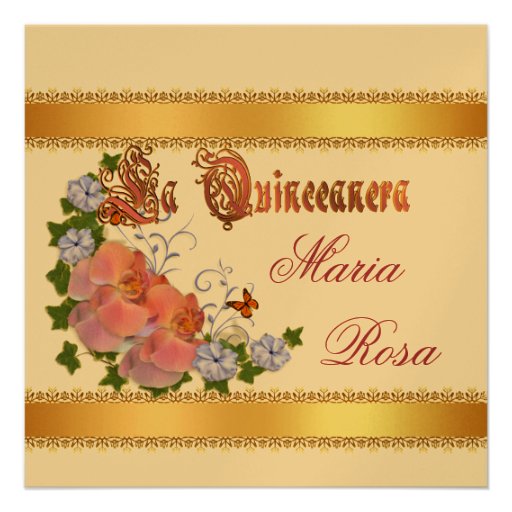 Quinceanera Einladung 15. Geburtstag elegant
