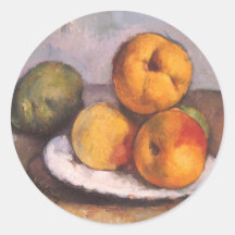 Quitte, Äpfel, Birnen, Cezanne, Vintages noch Lebe Runder Aufkleber