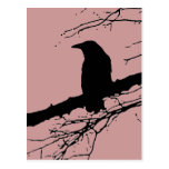 Rabe auf dem Baum Postkarte