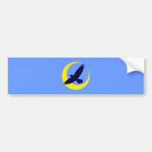 Rabe Mond Halbmond raven moon crescent Autosticker