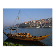 Rabelo Boote, Porto, Portugal Postkarten